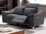 Relax tweezitsbank elektrisch van leer CAROLE Zwart L 165 cm x H 105 cm x D 108 cm - Thumbnail 2