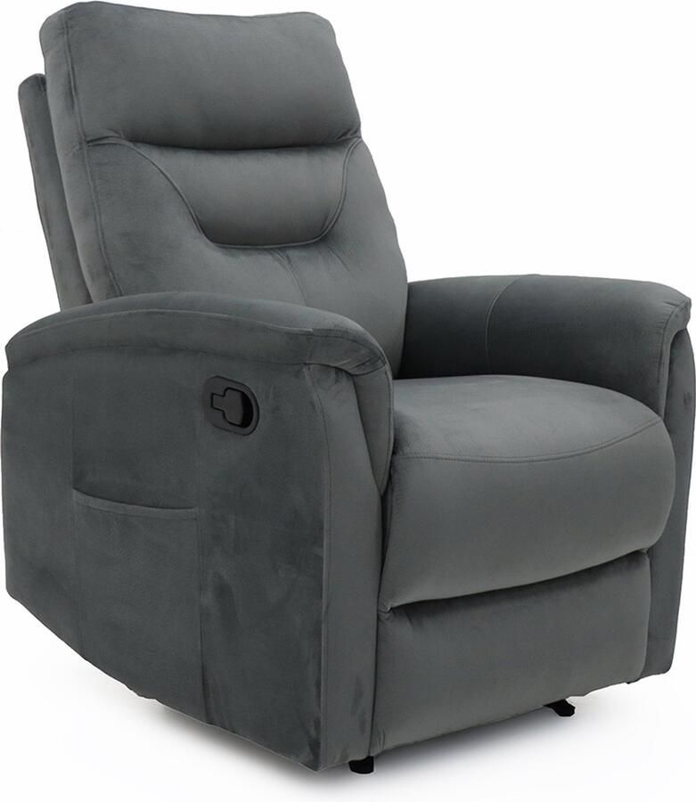 ZAZA Home Relax Fauteuil 'Breda' manueel verstelbaar Elephant Grijs Poten metaal en bekleding PU Max. 110 kg