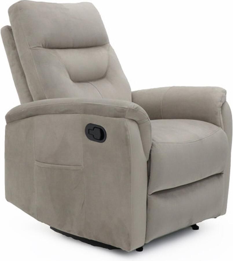 ZAZA Home Relax Fauteuil 'Breda' manueel verstelbaar Elephant Taupe Poten metaal en bekleding PU Max. 110 kg