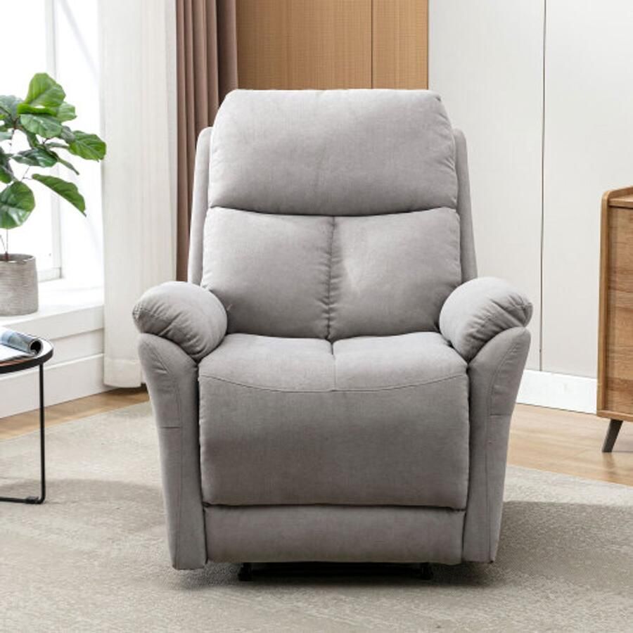 Relaxfauteuil & ligstoelen Eenpersoons fauteuil TV-fauteuil Uitschuifbare ligstoel Stoffen fauteuil Ligbed Inbouwbank Accentstoel Handleiding Ligstoel met voetensteun zijzak voor woonkamer XL Fauteuil