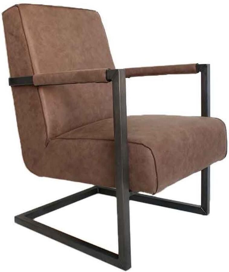 Relaxstoel Lauge Eco-leer Fauteuil Taupe Woonkamer Met armleuning