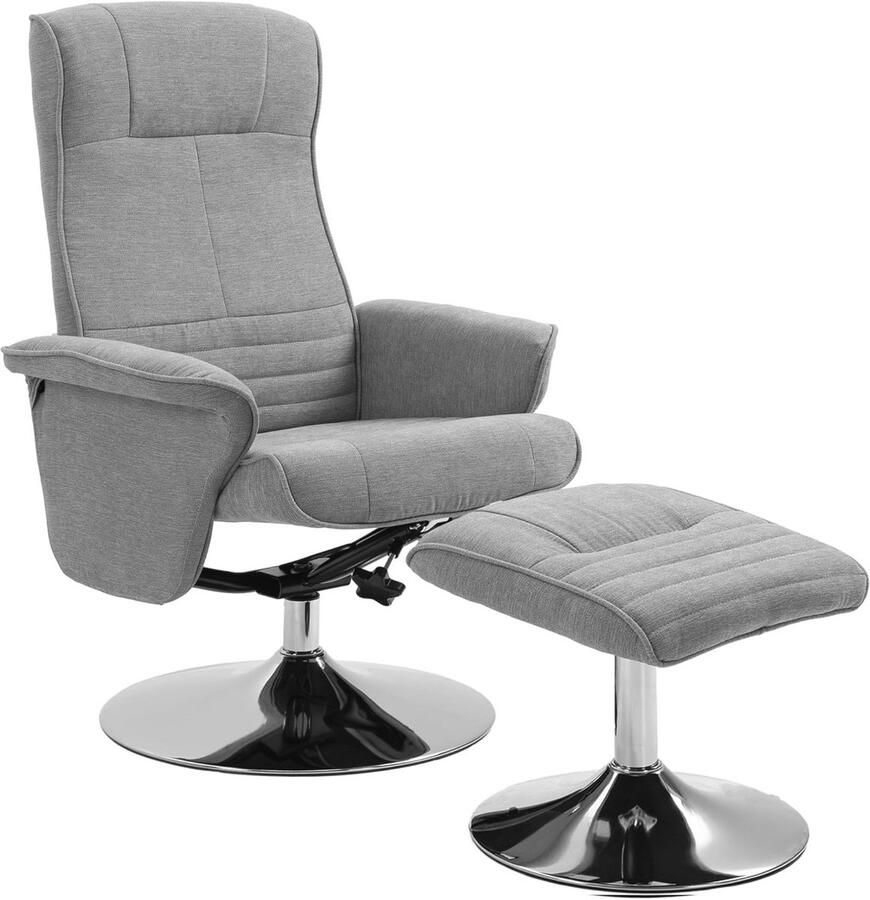 Relaxstoel met Kruk Draaibare Ligstoel voor Woonkamer en Slaapkamer Comfortabel en Stijlvol Tot 150 kg Belastbaar