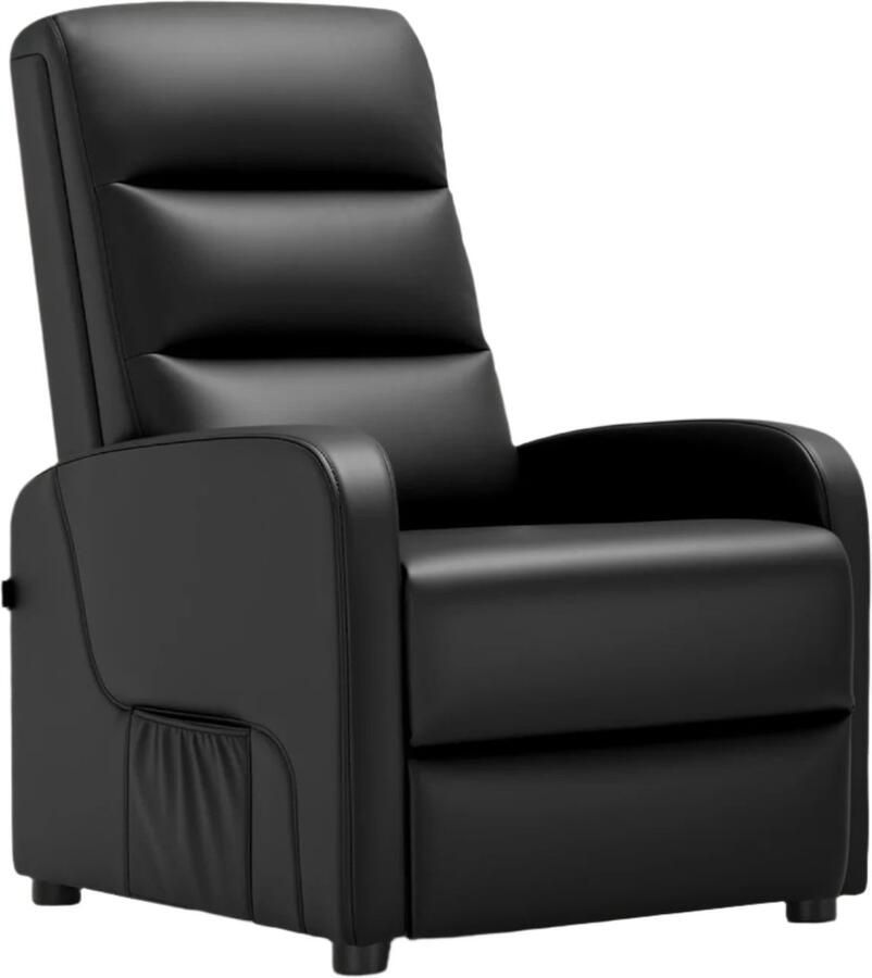 Relaxstoel Relaxstoelen Stoelen Loungestoel TV Stoel met Voetsteun en Kussen Verstelbare Rugleuning Comfortabele PU Leer 160° Ligstand Voor Woonkamer Slaapkamer Thuisbioscoop Zwart