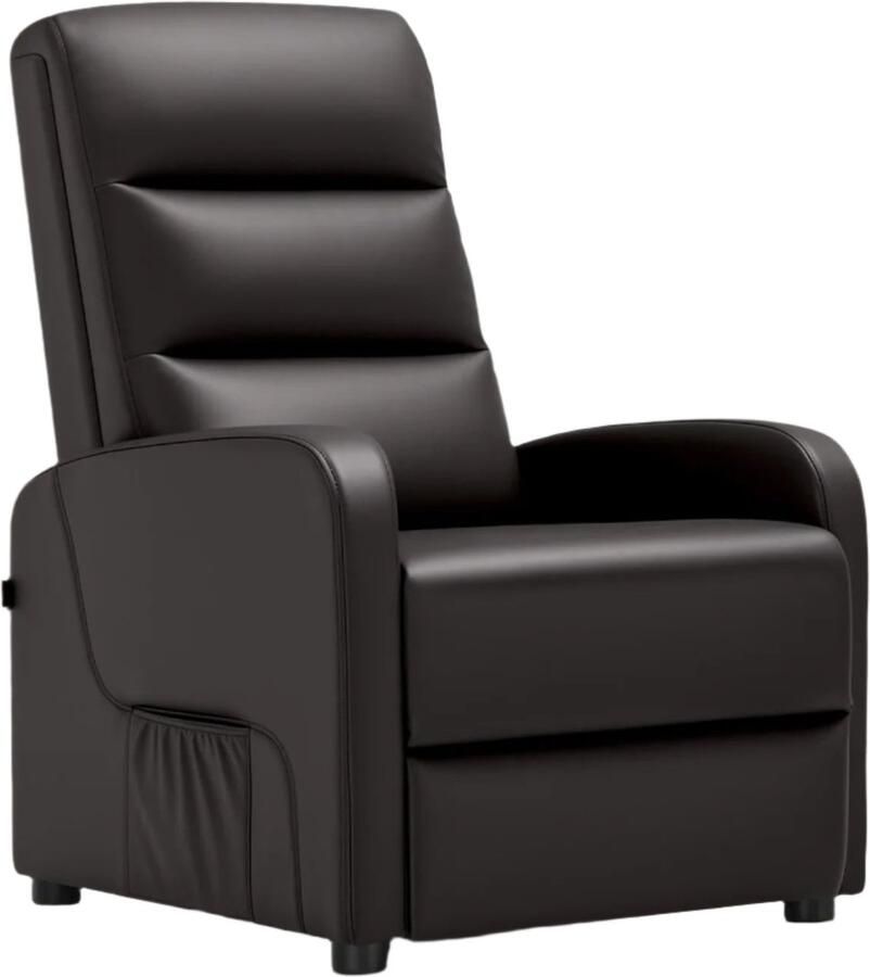 Relaxstoel Relaxstoelen Stoelen Loungestoel TV Stoel met Voetsteun en Kussen Verstelbare Rugleuning Comfortabele PU Leer 160° Ligstand Voor Woonkamer Slaapkamer Thuisbioscoop Bruin