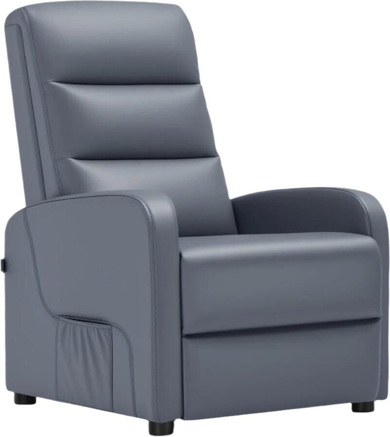 Relaxstoel Relaxstoelen Stoelen Loungestoel TV Stoel met Voetsteun en Kussen Verstelbare Rugleuning Comfortabele PU Leer 160° Ligstand Voor Woonkamer Slaapkamer Thuisbioscoop Grijs