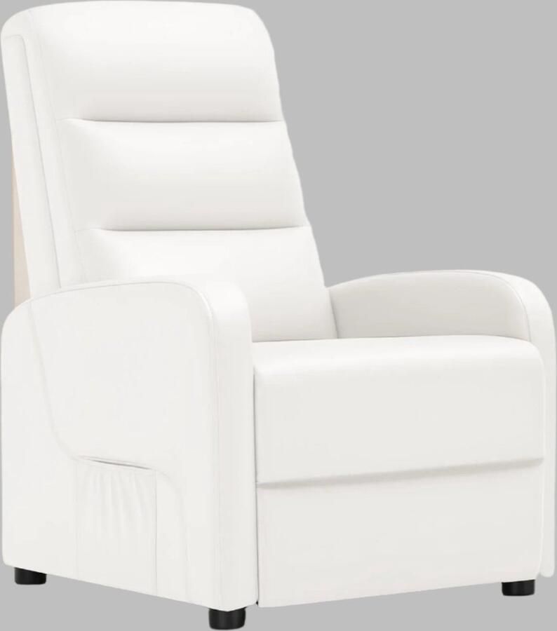 Relaxstoel Relaxstoelen Stoelen Loungestoel TV Stoel met Voetsteun en Kussen Verstelbare Rugleuning Comfortabele PU Leer 160° Ligstand Voor Woonkamer Slaapkamer Thuisbioscoop Wit