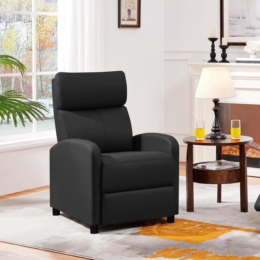 Relaxstoel televisiestoel Cinemastoel sofa Recliner enkele bank tv-kruk bank beensteun kunstleer