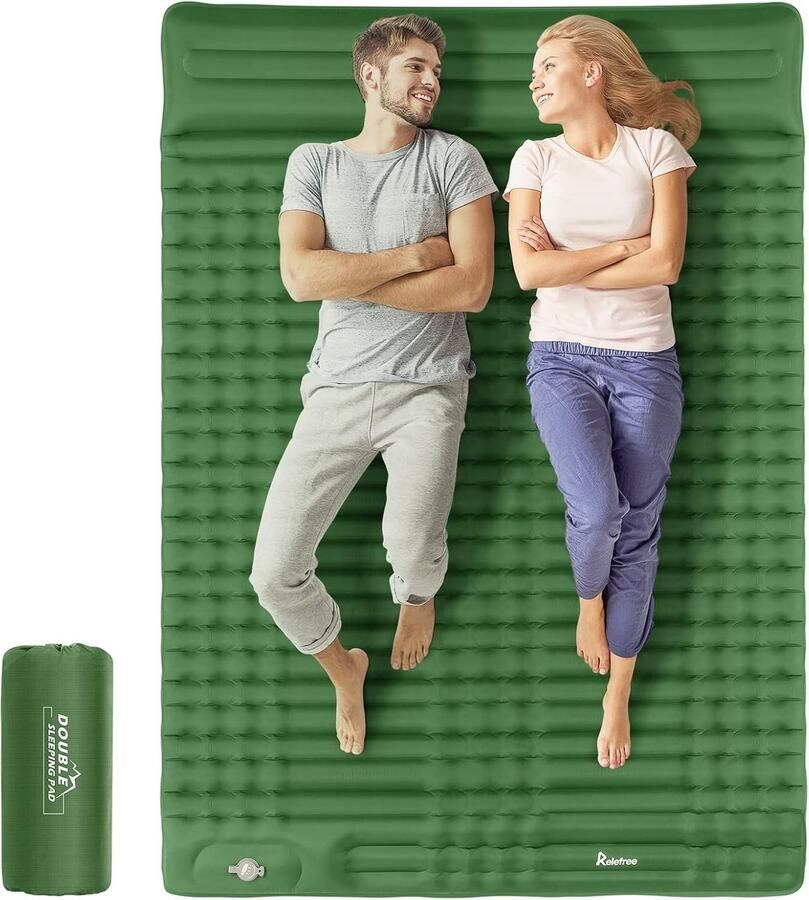 Relefree Opblaasbare Isomat Voor 2 Personen 140 x 200 cm Dennengroen