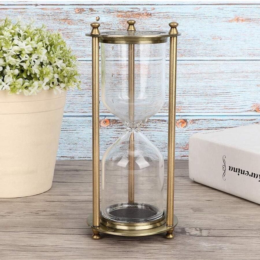 Relief Imitatie Koper Zandloper Glaslegering Zand Klok Timer Accessoire Klein Huisdecoratie Kantoor Geschenken