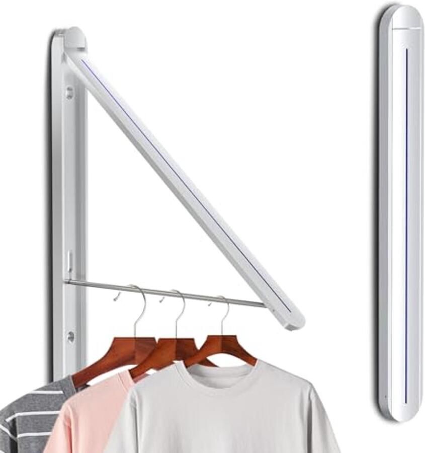 RELONGGI Kledinghaak Opvouwbare Kledingmuurhaak Wasventilator Muur Buiten Vouwhaak Kledingrek Muurhaak Kledingventilator Kapstokhaak voor Hoeken Balkon Badkamer (Zilverblauw)