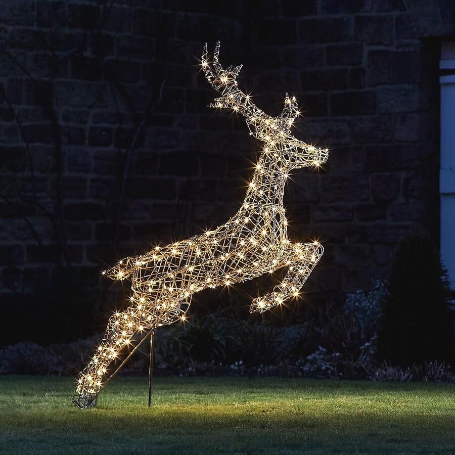 Rendierfiguur van LED-rotan voor Kerst 146 cm Hoog Magische Tuinverlichting