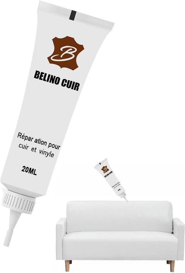 Reparatie van leer vloeibaar leer geschikt voor het repareren van krassen slijtage op lederen banken en lederen artikelen kunstleer reparatieset voor leer (1 wit)