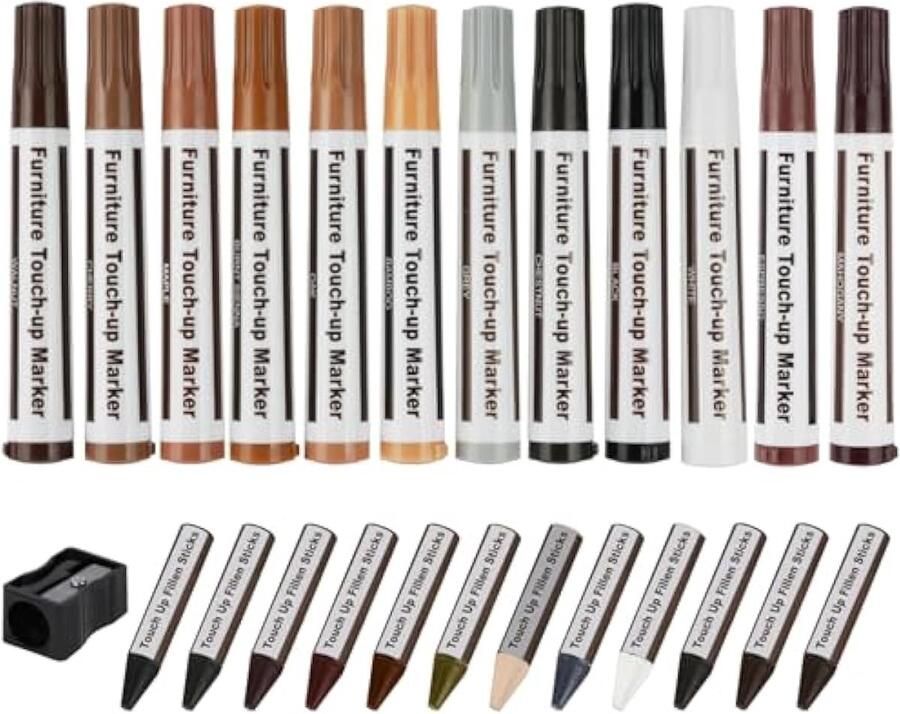 Reparatiepennen voor hout 25 stuks houten markers voor meubels reparatieset voor meubels voor het repareren van krassen deuren vlekken hardhouten vloeren tafel