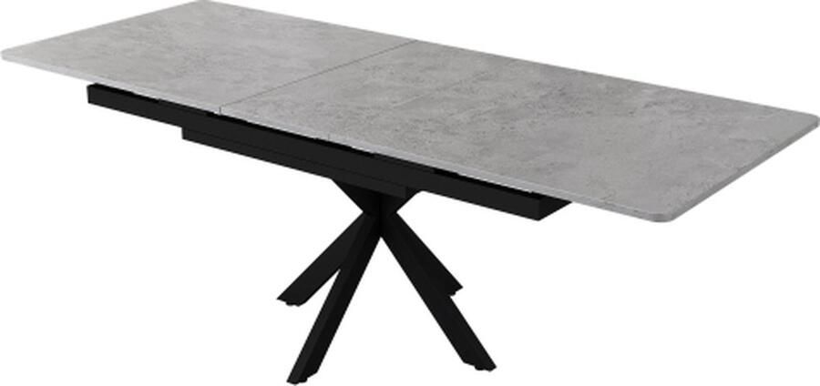 Zonder merk Gotagee Restauranttafel Eettafel Uitschuifbare eettafel Rechthoekige salontafel Vrijetijdstafel Kruispootontwerp Cementpatroon Multifunctionele woonkamertafel