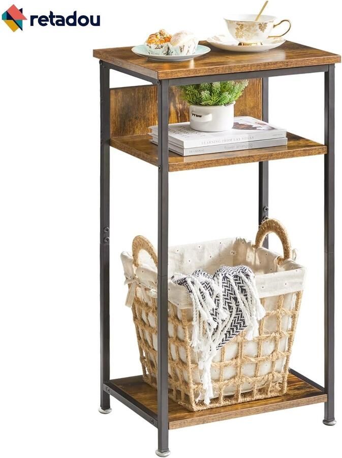 PolkaHome nachtkastje table de canapé table de chevet pour salon chambre à coucher 29 x 39 x 73.5 cm - Foto 2