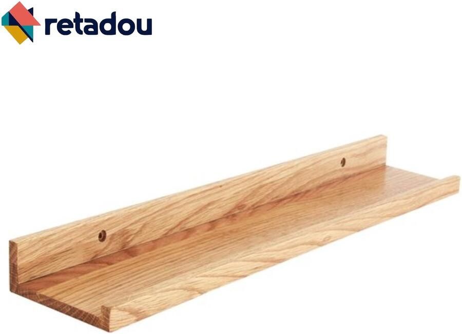PolkaHome eiken wandplank 30 x 10 x 4 3 cm zwevend rek kantoorplank voor foto's decoratie - Foto 2