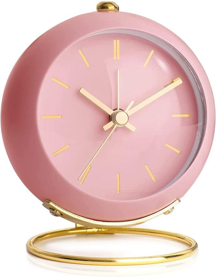 Retro analog alarm clock simple analog quartz table desk clock silent bedside clocks battery operated not ticking simple loud clocks with light