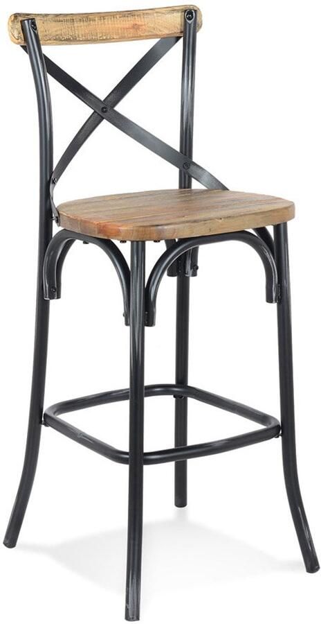 Retro Barkruk Vintage Optimaal Comfort & Charme Zwart Walnoot Afwerking