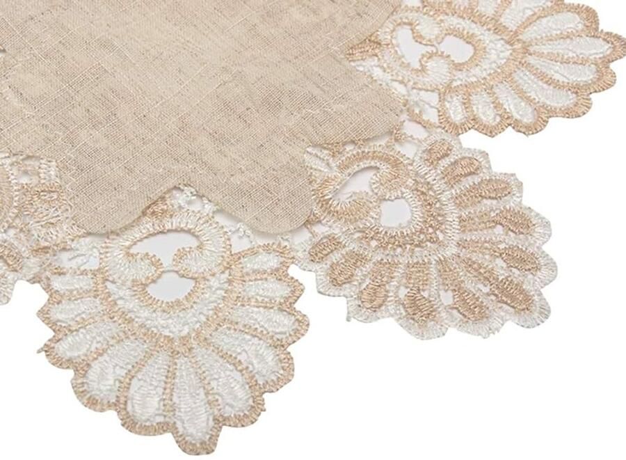 Retro ronde tafelkleed handgehaakt 1 stuk katoen 50x50cm