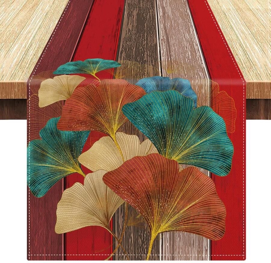 Retro tafelloper klassieke uitstraling 1 stuk linnen 33 x 183 cm