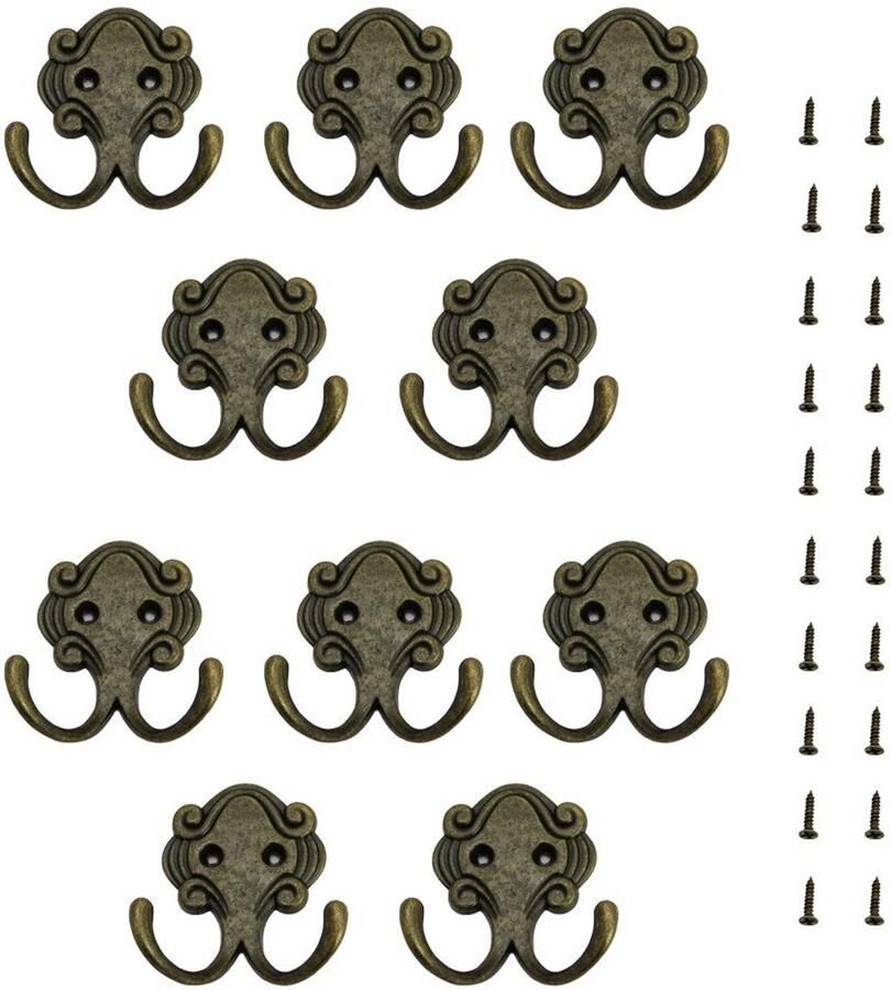 Boraboi Vintage Wandhaken Set van 10 voor Ruimtes in Huis