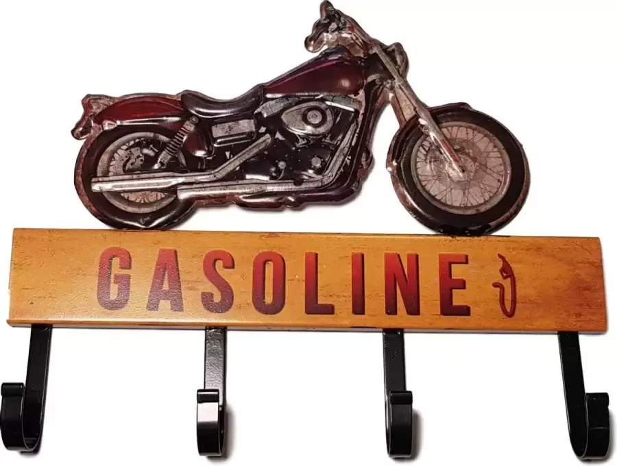 Retro Wandkapstok Gasoline design 4 haken 31 cm x 23 cm Merk: Schrijf een review