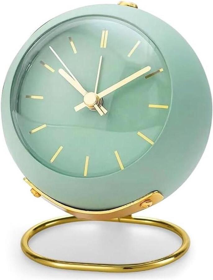 Retro wekker analoog geruisloos zonder tikken met nachtlampje batterijen eenvoudige bediening luid alarm slaapkamer nachtkastje bureau plank kantoor