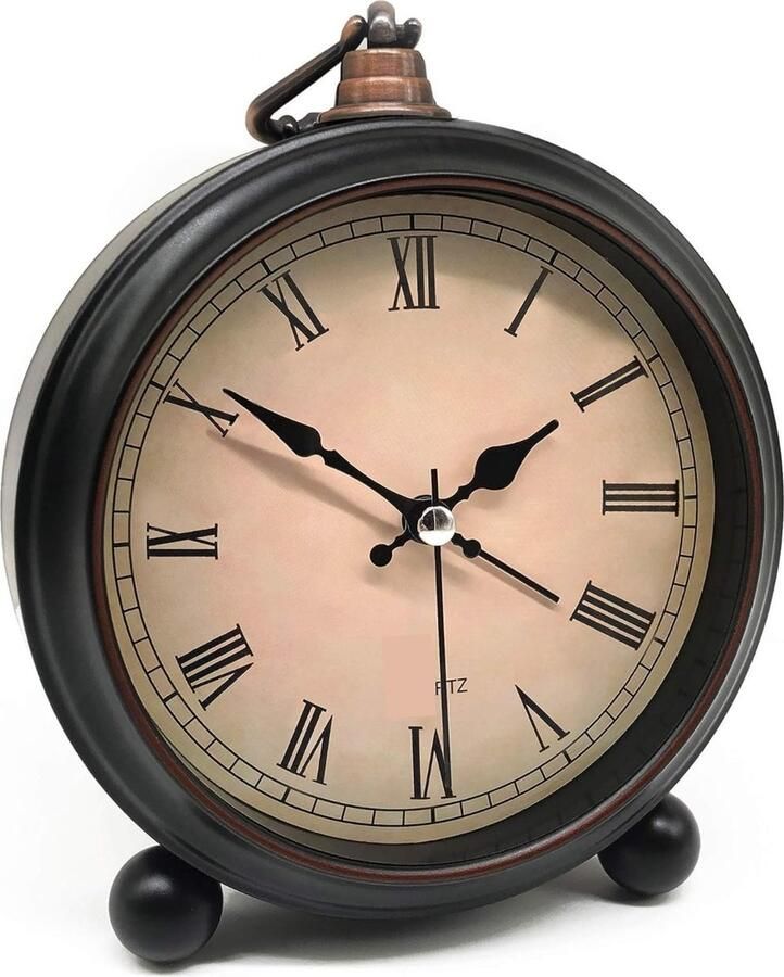 Retro wekker met nachtlampje oude mode nachtkastje op batterijen krachtige vintage wekker voor slaapkamer geen tikken snooze eenvoudige installatie metalen klok cadeau voor een