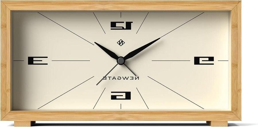 Retro Wekker Nachtkastklok Lemur Bamboe Moderne wekker Mantelklok Slaapkameraccessoires Retro wijzerplaat Kantoorklok Bamboe kast vereenvoudigde wijzerplaat