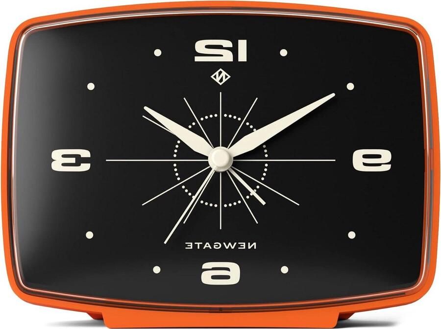 Retro Wekker Rechthoekige Wekker Slaapkamer Accessoire Bureau Accessoire Nachtkastje Wekker Matte Finish Niet Tikkende Wekker Mat Oranje