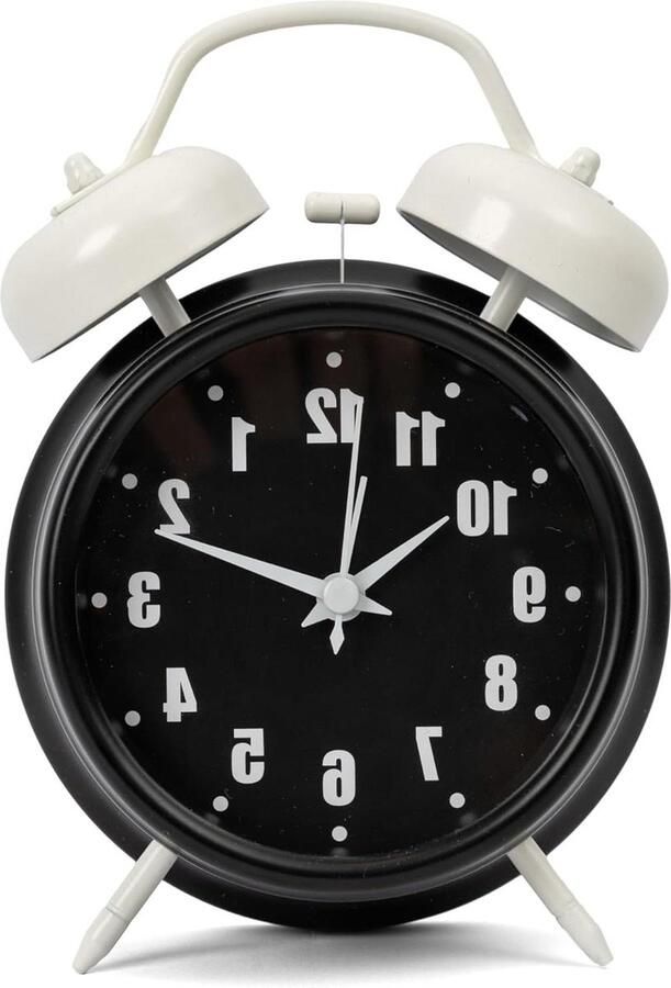 Retro Wekker Stille analoge wekker Nachtkastje wekker zwart Wekker met dubbele bel en nachtlicht Zonder tikken