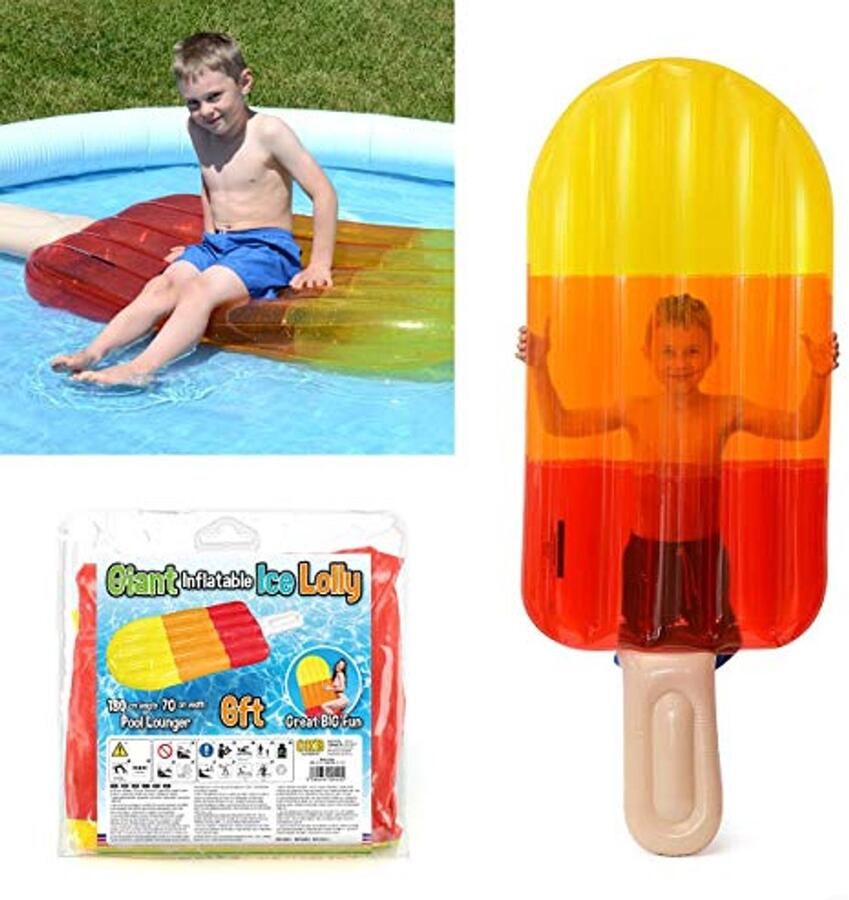 Reuze opblaasbare Ice Lolly Pool Lounger Zomer Water Speelgoed voor Zwembad