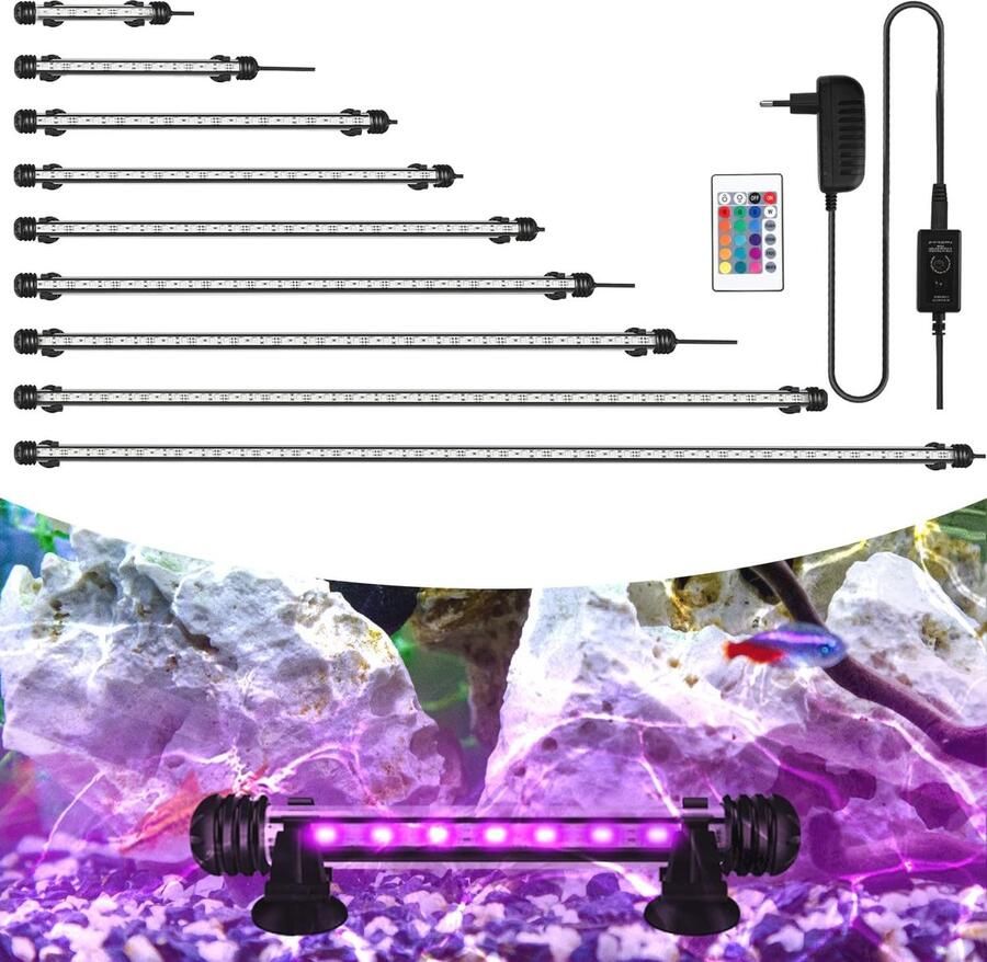 RGB LED Aquarium Verlichting 28cm Dimbare Waterdichte Lamp voor Plantengroei