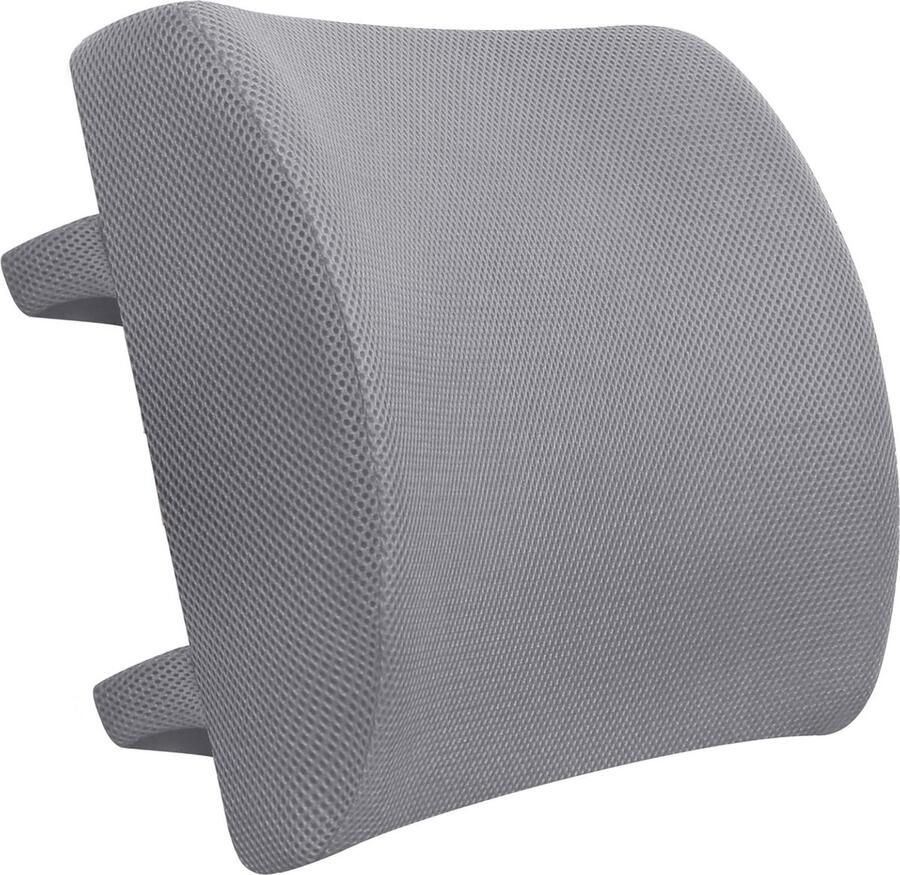 Rgonomisch Rugkussen Onderrug Memory Foam Rugsteun Lendensteun Vermoeidheid verlichten Voor Auto Bureaustoel Bank en Bed Autokussen Thuiswerken Grijs Rugklachten & Zitcomfort