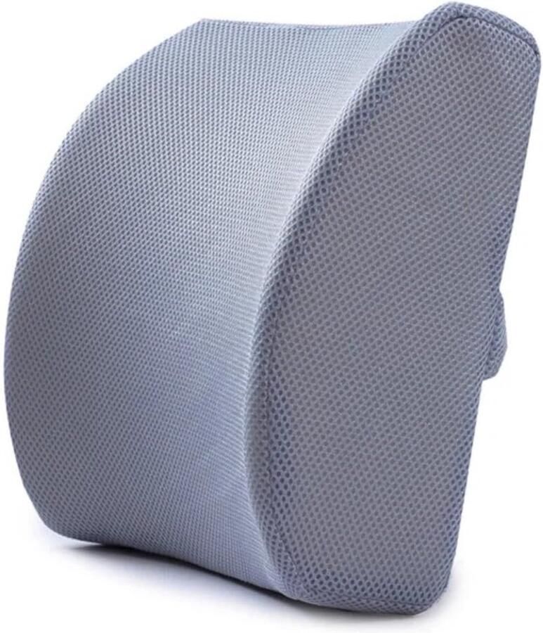 Rgonomisch Rugkussen Onderrug Memory Foam Rugsteun Lendensteun Vermoeidheid verlichten Voor Auto Bureaustoel Bank en Bed Autokussen Thuiswerken Rugklachten & Zitcomfort grijs 45*36*7