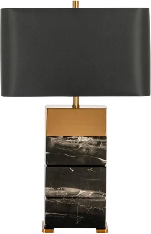 Richmond Interiors Richmond Tafellamp Serena Marmer en goud Zwart