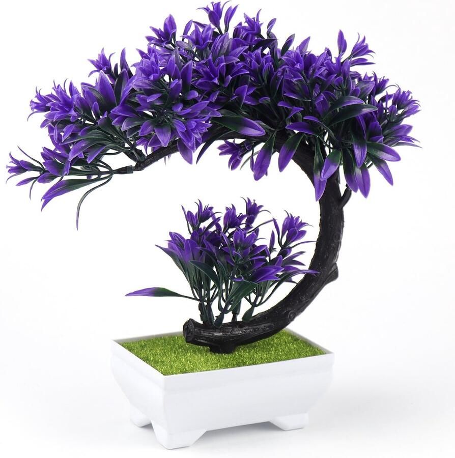 Rierousy Kunstplanten in Pot Kunstbonsai Kunstbonsaiboom Kunstmatige Decoratieve Planten Geschikt voor het Decoreren van Ramen Bureaus Woon- en Slaapkamers Kantoren enz