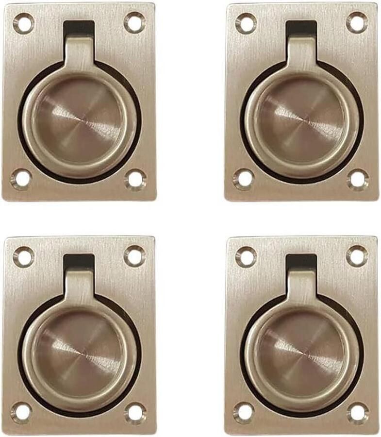Ring Pull Flush 2-1 2x1-7 8 Satijn Nikkel Gemaakt in Taiwan 4 Pack
