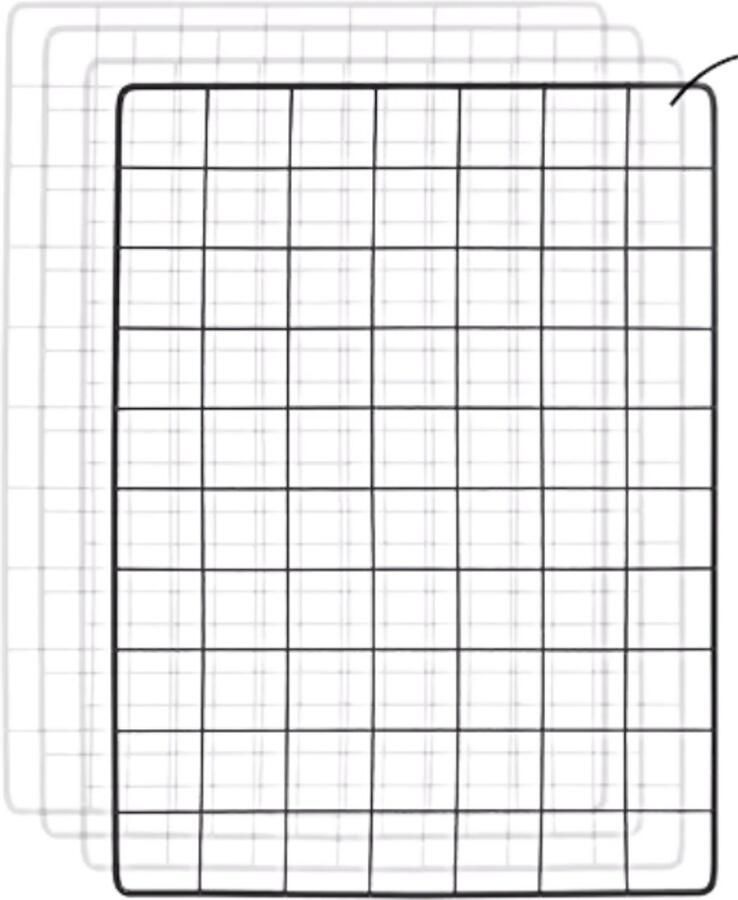 RM Store 4 Multifunctionele Wandrekken Displayrek Roosterwand Wandgemonteerd Met Accessoires Zwart 30 x 40 cm