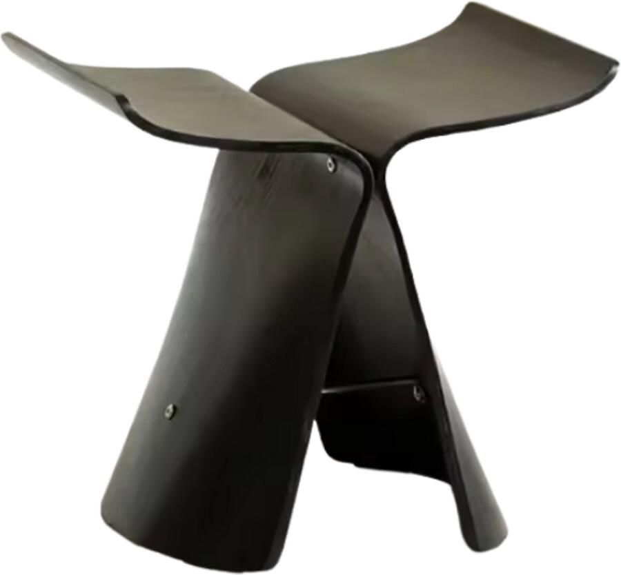 RM Store Bijzettafel Koffietafel Salontafel Vlinderstoel Kunstkruk Woonkamer Slaapkamer Zwart 42 x 30 x 38 cm