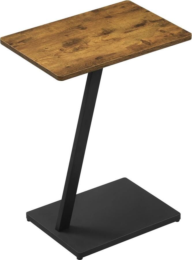 RM Store Bijzettafel Laptop Tafel Salontafel Nachtkastje Slaapkamer Woonkamer C Vorm Hout 40 x 30 x 65 cm