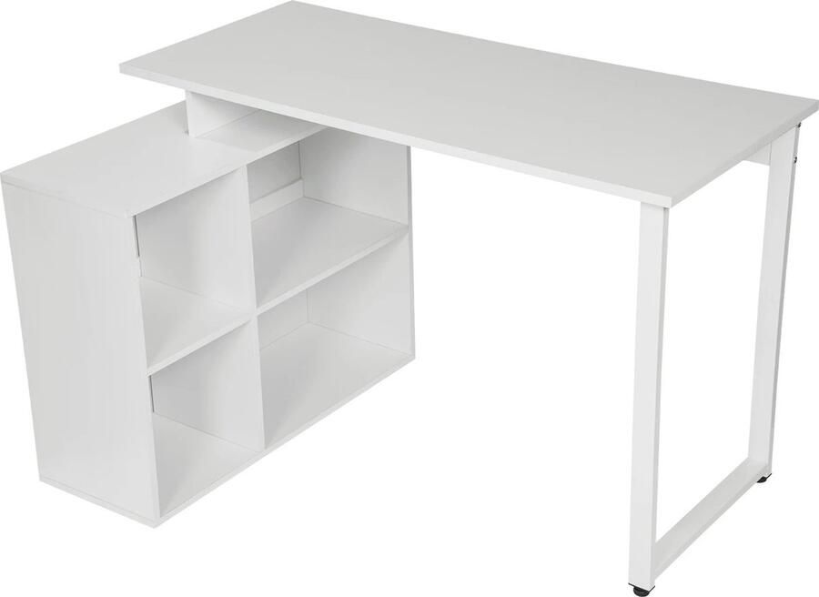 Merkloos RM Store Bureau Met Kast Kantoorbureau Met Boekenplank Kantoortafel Computer Bureau Studietafel Kantoormeubilair Slaapkamer Kantoor Wit 116 x 80 x 75 cm