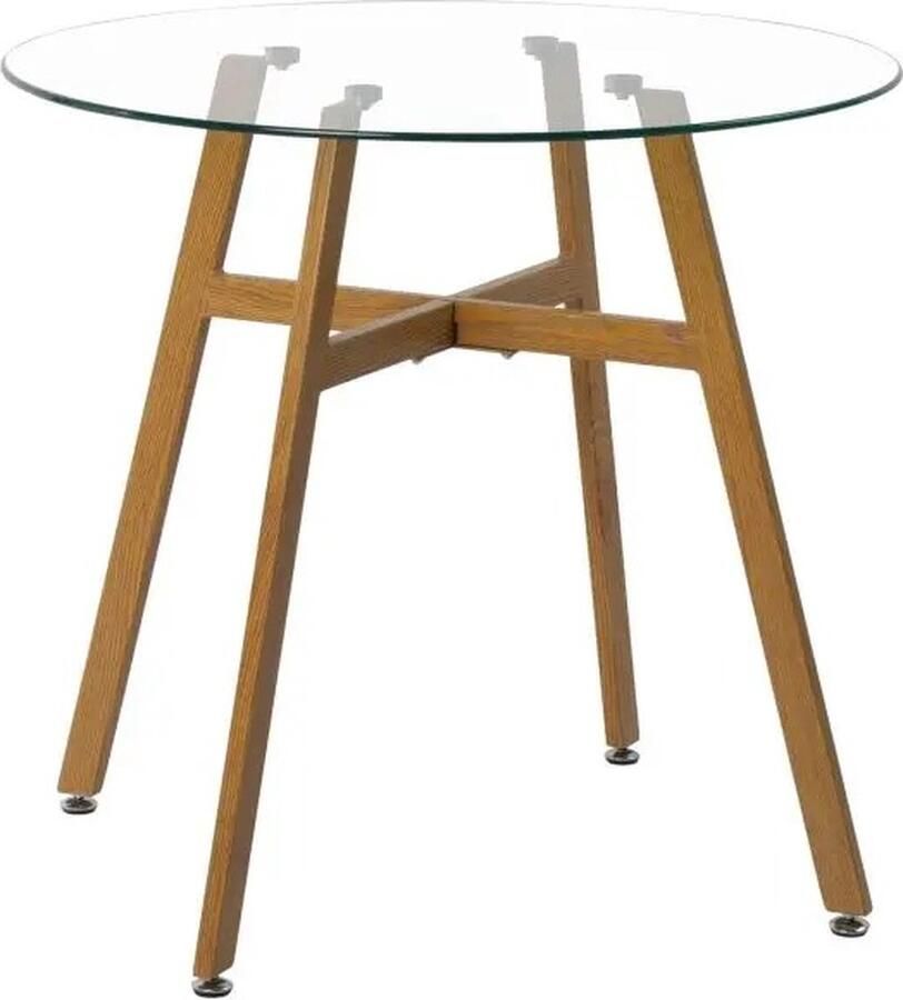 RM Store Glazen Ronde Eettafel Scandinavische Salontafel Koffietafel Gehard Glas Woonkamer Restaurant Eettafel 80 x 80 x 75 cm