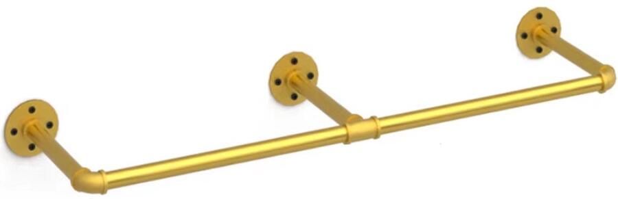 RM Store Industriële Pijp Kledingrek Kledingstang Ophangrek Kledingopberghanger Verstelbaar Metaal Goud Max. 30 KG 180 cm