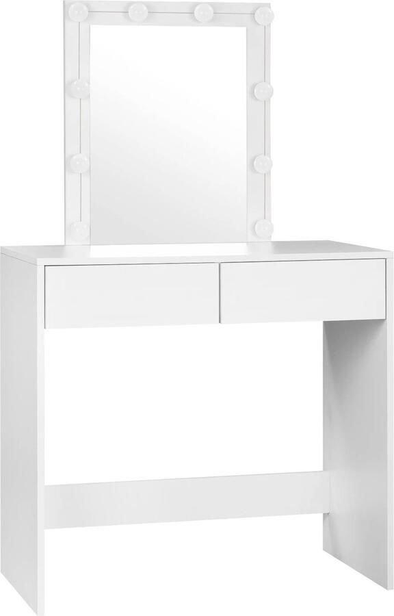 Enkilight -Stijlvolle Witte Kaptafel en Luxe Make up Tafel Eenvoudige Montage Verstelbare LED Verlichting en Ruime Opbergruimte! Creëer Jouw Perfecte Make-up Hoekje- Kaptafel met spiegel en verlichting- Kaptafel voor meisjes