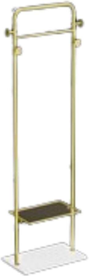 RM Store Kledingrek Kapstok Kledingstandaard Kledingorganizer Hoekkledingstandaard 4 Haken Metaal Goud 50x30x17.5cm