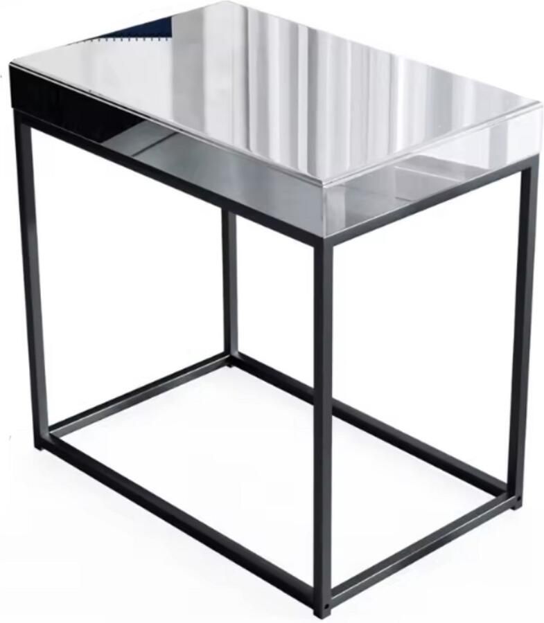 RM Store Luxe Koffietafel Gespiegelde Bijzettafel Salontafel Woonkamer Slaapkamer Zilver 58 x 35 x 59 cm