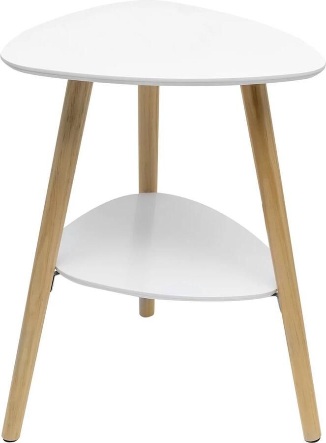 RM Store Nachtkastje Bijzettafel Koffietafel Woonkamer Slaapkamer 2 Planken MDF Wit Max. 20 KG 50 x 40 x 55 cm