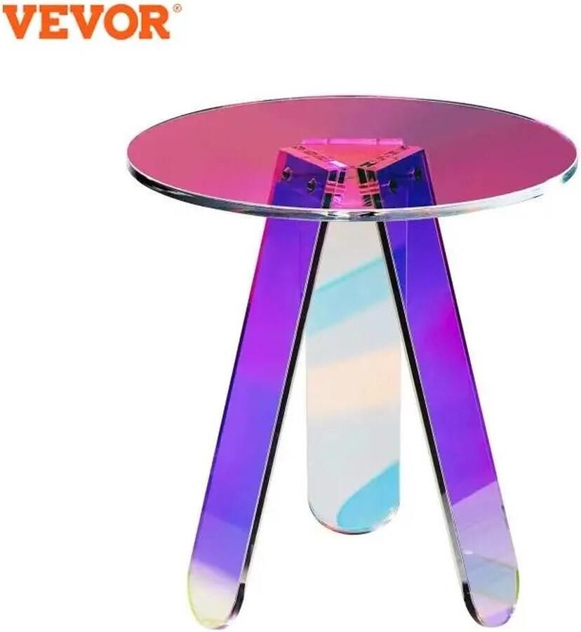 RM Store Regenboog Bijzettafel Ronde Koffietafel Salontafel 3 Steunpoten Uitzonderlijk Laadvermogen Woonkamer Slaapkamer Indoor Outdoor 45 x 45 x 48 cm