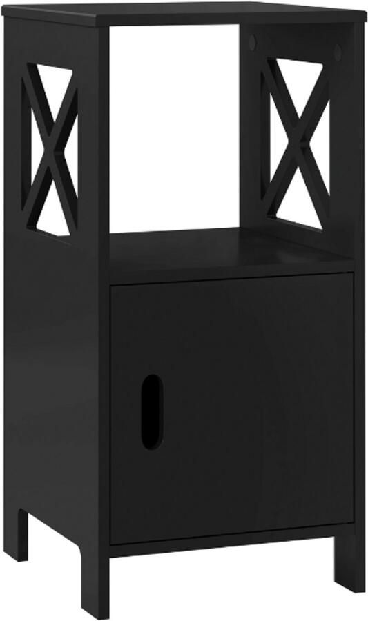 RM Store Set Van 2 Nachtkastjes Bijzettafels Inclusief Opbergvak Hoge Kwaliteit Ruimtebesparend Woonkamer Slaapkamer Zwart 30 x 30 x 60 cm